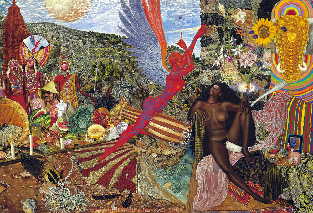 Abraxas album cover - Annunciation by Mati Klarwein