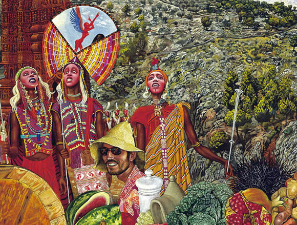 detail of Annunciation by Mati Klarwein, album cover art for Abraxas