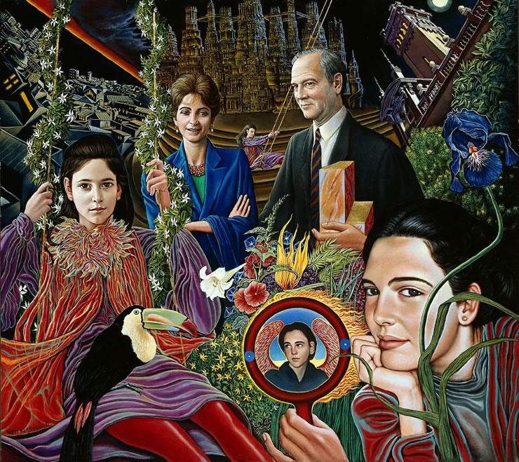 Barcelona Family - portrait by Mati Klarwein - 1994