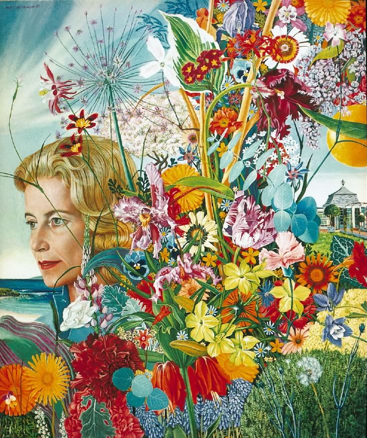 Bunny Mellon - portrait by Mati Klarwein - 1960's