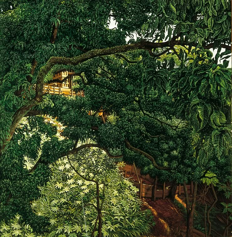 landscape paintings by Mati Klarwein - Mango Tree