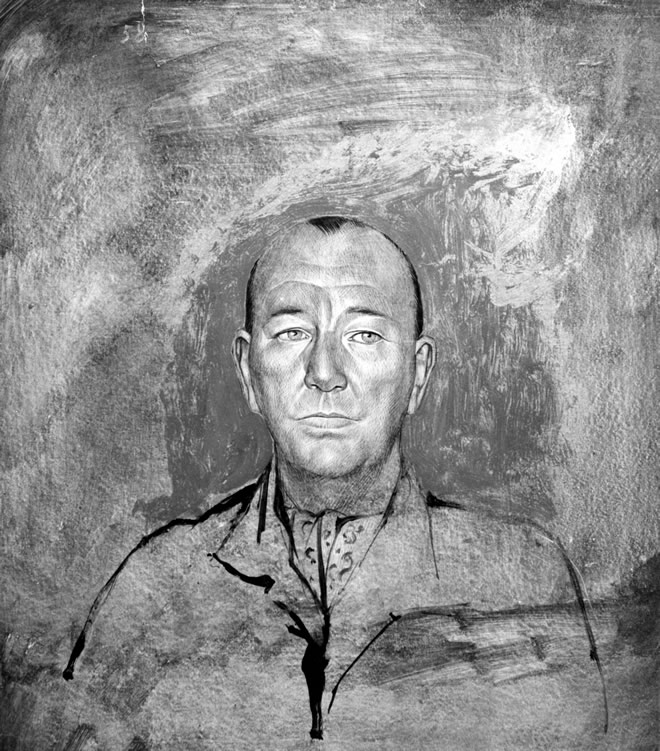 Noel Coward - portrait by Mati Klarwein - 1958